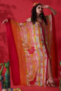 CAPISVIRLEO Ivory Chiffon Kaftan Dress -Echoo Clothing Shop 88cap17 3