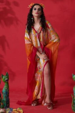 CAPISVIRLEO Ivory Chiffon Kaftan Dress -Echoo Clothing Shop 88cap17 4