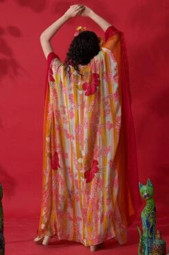 CAPISVIRLEO Ivory Chiffon Kaftan Dress -Echoo Clothing Shop 88cap17 5