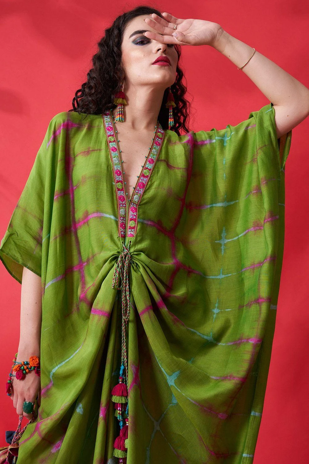 CAPISVIRLEO Green Kaftan Dress 6 CAPISVIRLEO Green Kaftan Dress - Image 4