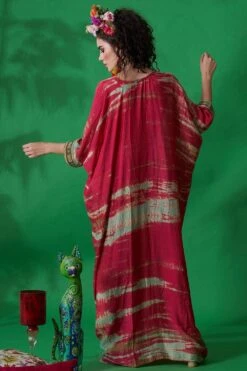CAPISVIRLEO Magneta Cotton Silk Kaftan Dress -Echoo Clothing Shop 88cap31 5