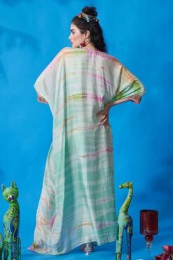 CAPISVIRLEO Mint Green Cotton Silk Kaftan Dress 11 CAPISVIRLEO Mint Green Cotton Silk Kaftan Dress -Echoo Clothing Shop 88cap32 5