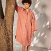 Khara Kapas Rose Blossom Shirt Dress