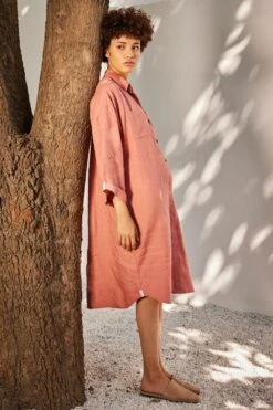 Khara Kapas Rose Blossom Shirt Dress -Echoo Clothing Shop 91023kk15 2