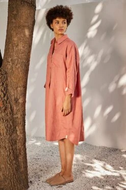 Khara Kapas Rose Blossom Shirt Dress -Echoo Clothing Shop 91023kk15 3