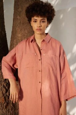 Khara Kapas Rose Blossom Shirt Dress -Echoo Clothing Shop 91023kk15 4