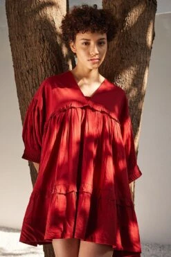 Khara Kapas Crimson Love Dress 8 Khara Kapas Crimson Love Dress -Echoo Clothing Shop 91023kk4 3