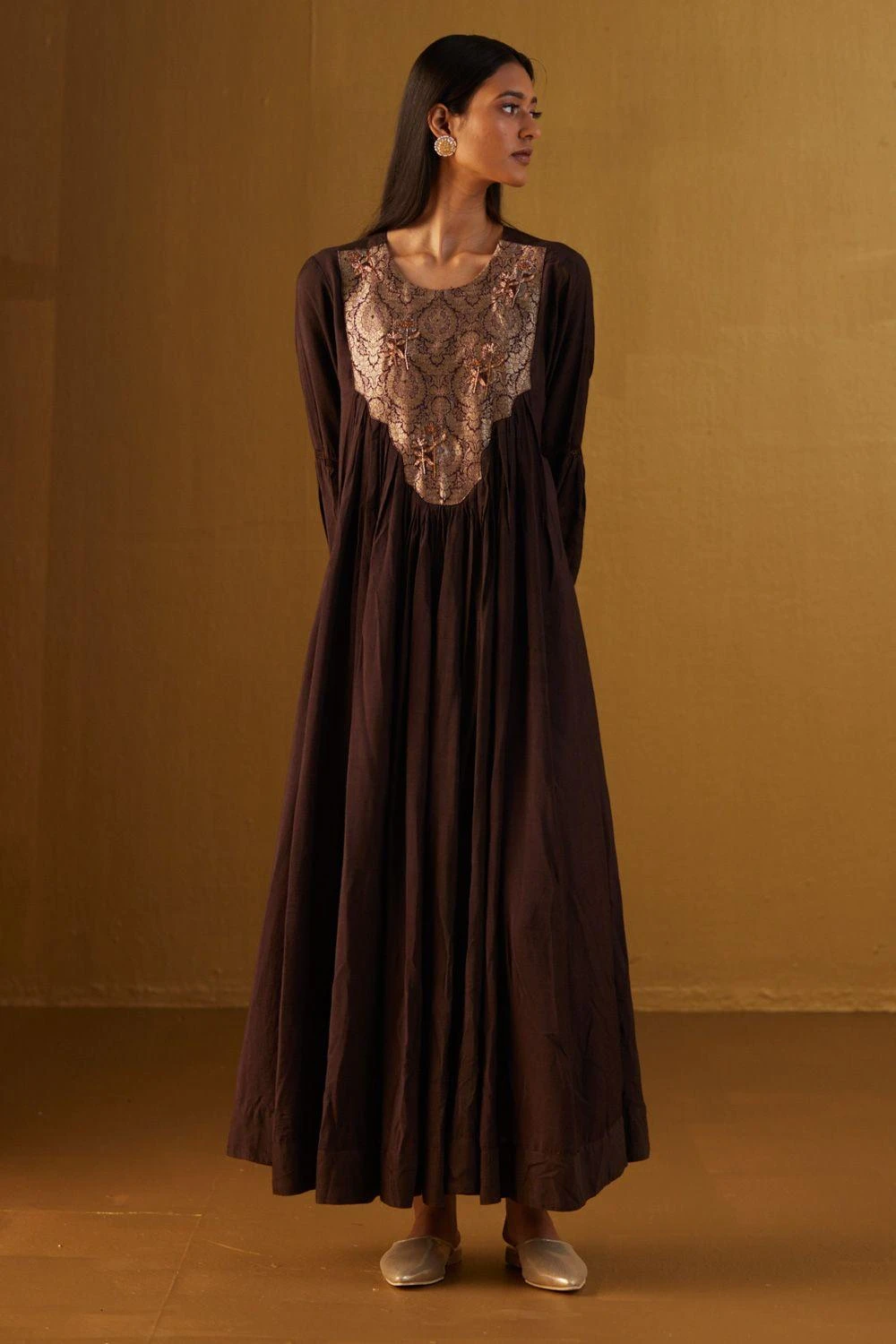 Shorshe Brown Vaani Choga Dress 3 Shorshe Brown Vaani Choga Dress