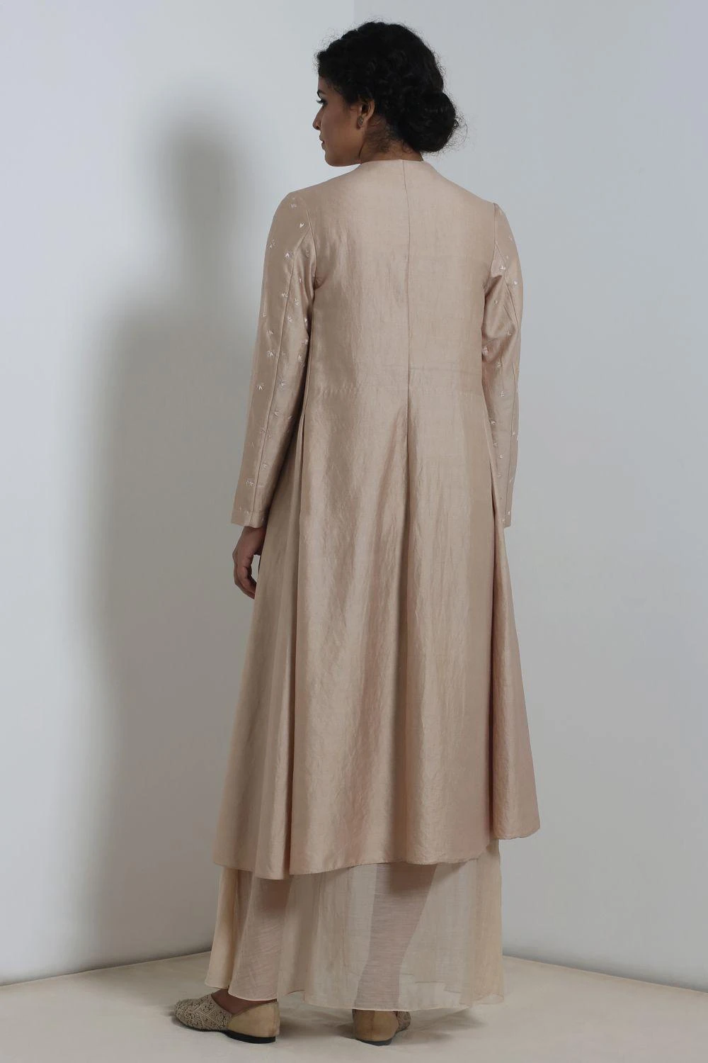 Ecru Chanderi Jacket & Dress Set 6 Ecru Chanderi Jacket & Dress Set - Image 4