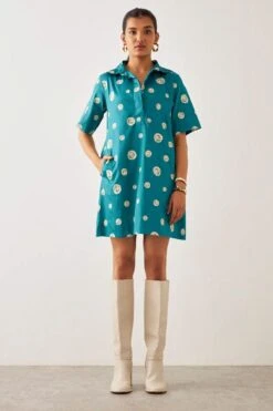 SNOB Teal Miso Short Dress