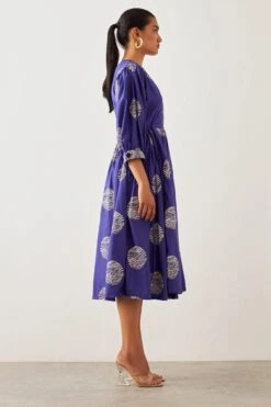 SNOB Purple Ripple Print Wrap Dress -Echoo Clothing Shop 91sn6 3