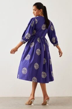 SNOB Purple Ripple Print Wrap Dress -Echoo Clothing Shop 91sn6 4