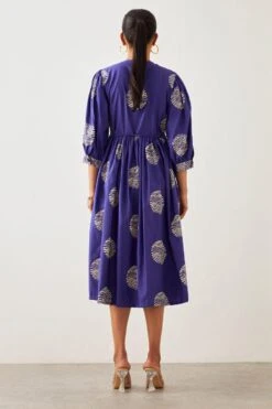 SNOB Purple Ripple Print Wrap Dress -Echoo Clothing Shop 91sn6 5