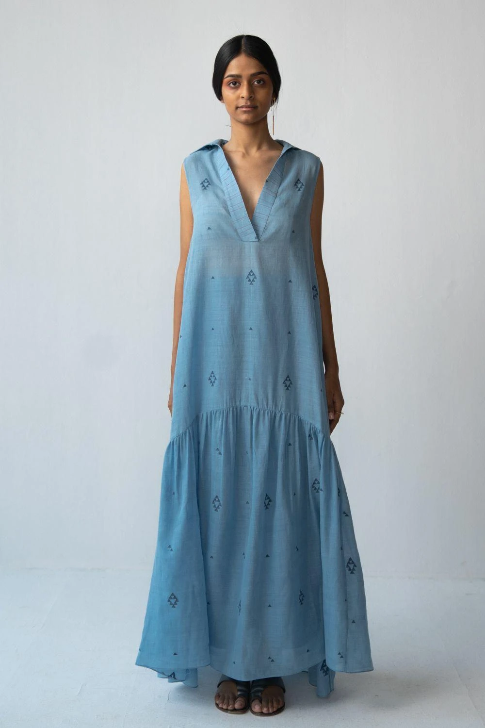 Urvashi Kaur Cotton Jamdani Tent Dress 4 Urvashi Kaur Cotton Jamdani Tent Dress - Image 2