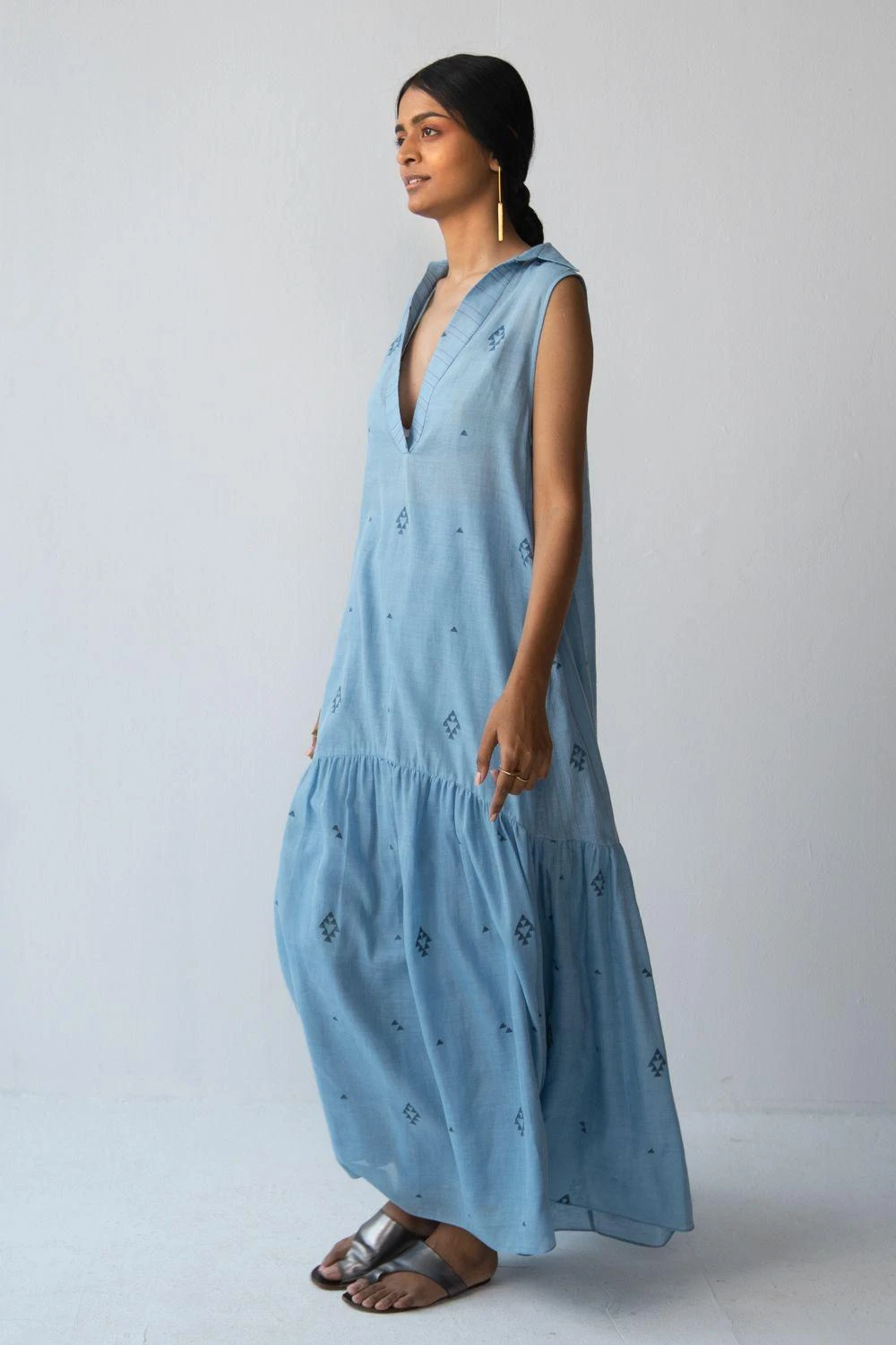 Urvashi Kaur Cotton Jamdani Tent Dress 5 Urvashi Kaur Cotton Jamdani Tent Dress - Image 3