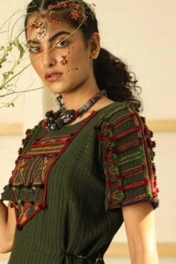 Medha Deep Green Tunic Dress -Echoo Clothing Shop aw dr gre 4 1