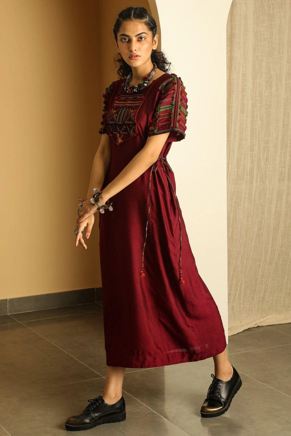 Medha Cotton Plum Tunic Dress 4 Medha Cotton Plum Tunic Dress - Image 2