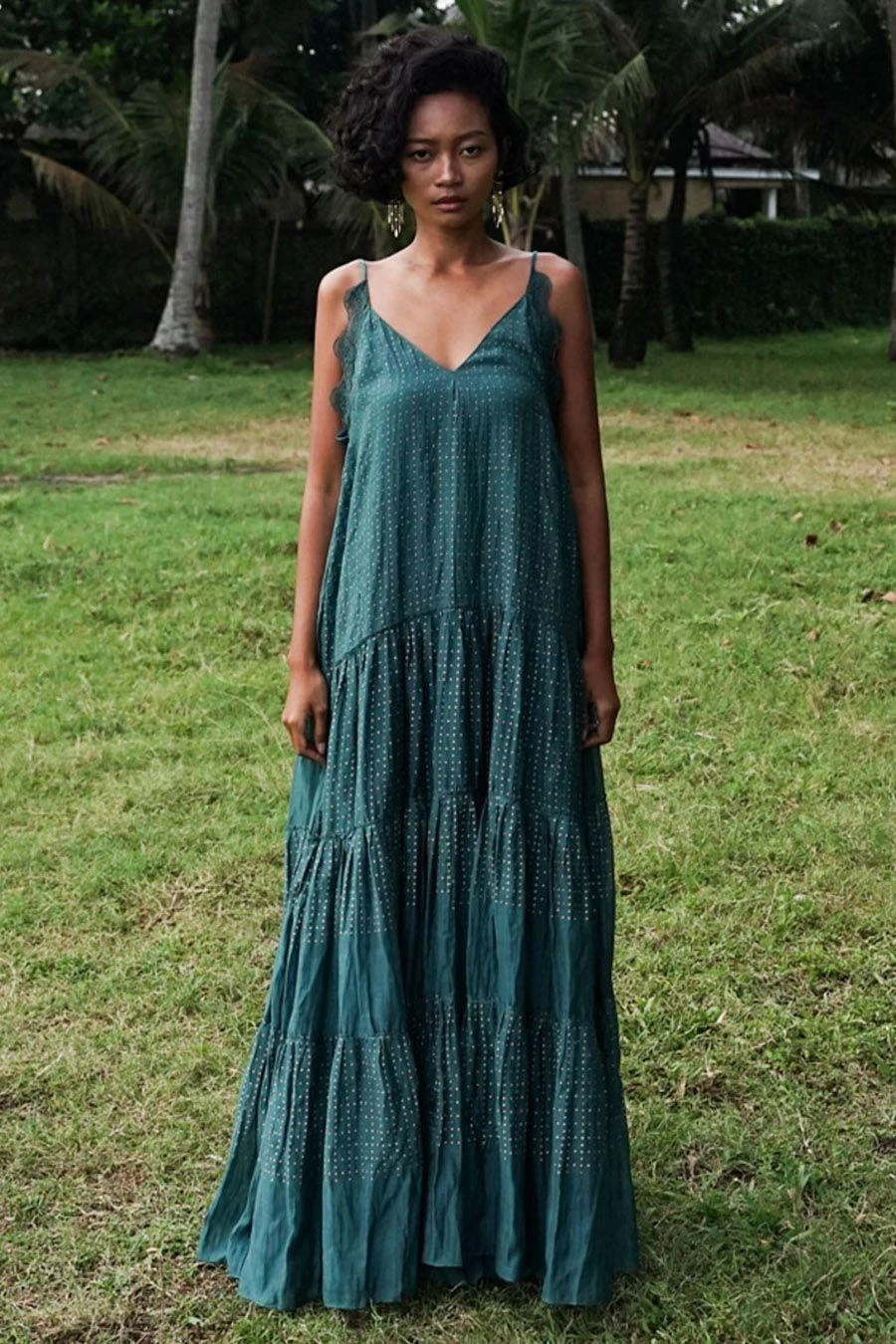 Baju Dark Cyan Hand Block Printed Dress 3 Baju Dark Cyan Hand Block Printed Dress