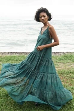 Baju Dark Cyan Hand Block Printed Dress 12 Baju Dark Cyan Hand Block Printed Dress -Echoo Clothing Shop ba 2911baj22 5