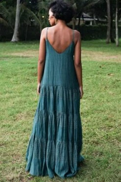 Baju Dark Cyan Hand Block Printed Dress 13 Baju Dark Cyan Hand Block Printed Dress -Echoo Clothing Shop ba 2911baj22 6