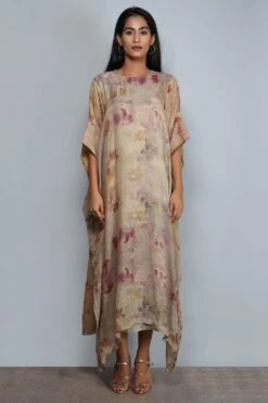 YAVI Impressionist Printed Tissue Dress -Echoo Clothing Shop brcd 10 3