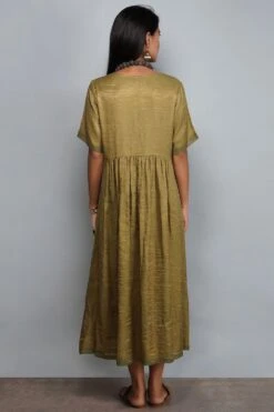 YAVI Moss Green Organza Dress -Echoo Clothing Shop brcd 14 5