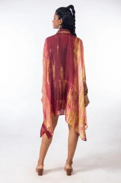 CAPISVIRLEO Kaftan Style Tie & Dye Short Dress -Echoo Clothing Shop capo10 5