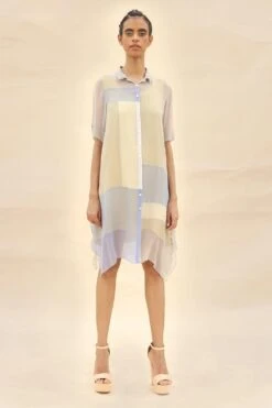 Abhishek Sharma Colour Blocked Shirt Dress