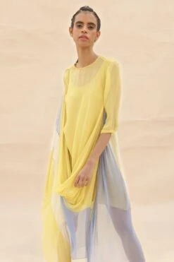 Abhishek Sharma Yellow Cowl Draped Dress -Echoo Clothing Shop ctu03sunflower 5
