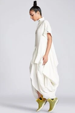 Chola White Circular Deconstructed Dress -Echoo Clothing Shop dr0072c 3