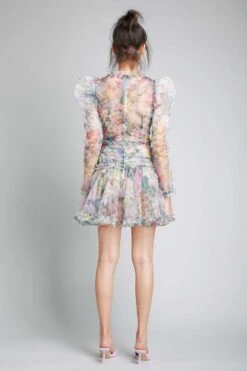 Gauri & Nainika V Neck Short Dress With Pouf Sleeves 9 Gauri & Nainika V Neck Short Dress With Pouf Sleeves -Echoo Clothing Shop gnd fw21 02 4