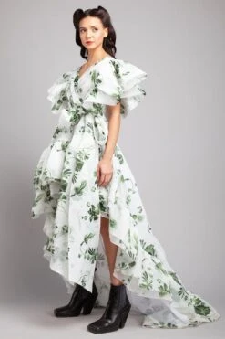 Gauri & Nainika Wide Neck Asymmetrical Wrap Dress -Echoo Clothing Shop gnd ss21 28 3