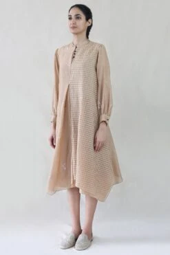 Floral Embroidered Check Layered Dress -Echoo Clothing Shop int ss20 d1 32 3