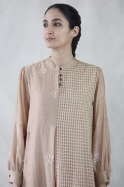 Floral Embroidered Check Layered Dress -Echoo Clothing Shop int ss20 d1 32 4