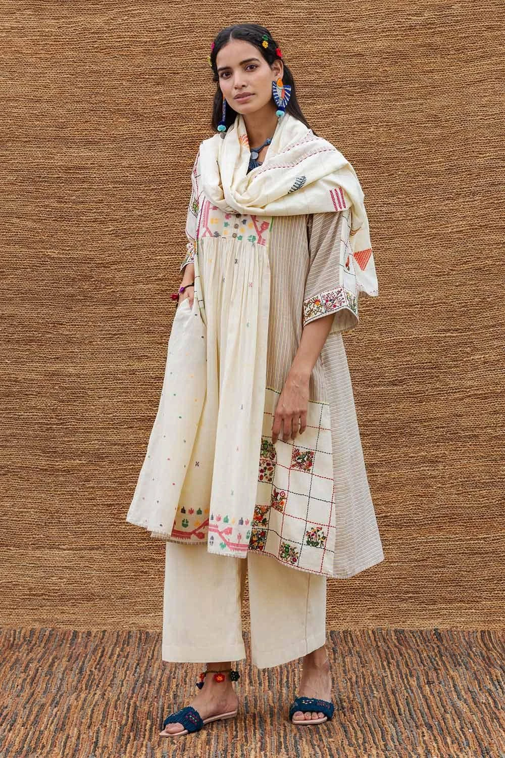 Sunira Designs Kora Jamdani Muslin Yoke Dress 5 Sunira Designs Kora Jamdani Muslin Yoke Dress - Image 3