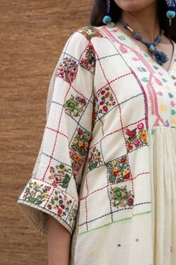 Sunira Designs Kora Jamdani Muslin Yoke Dress 12 Sunira Designs Kora Jamdani Muslin Yoke Dress -Echoo Clothing Shop j2201c 5