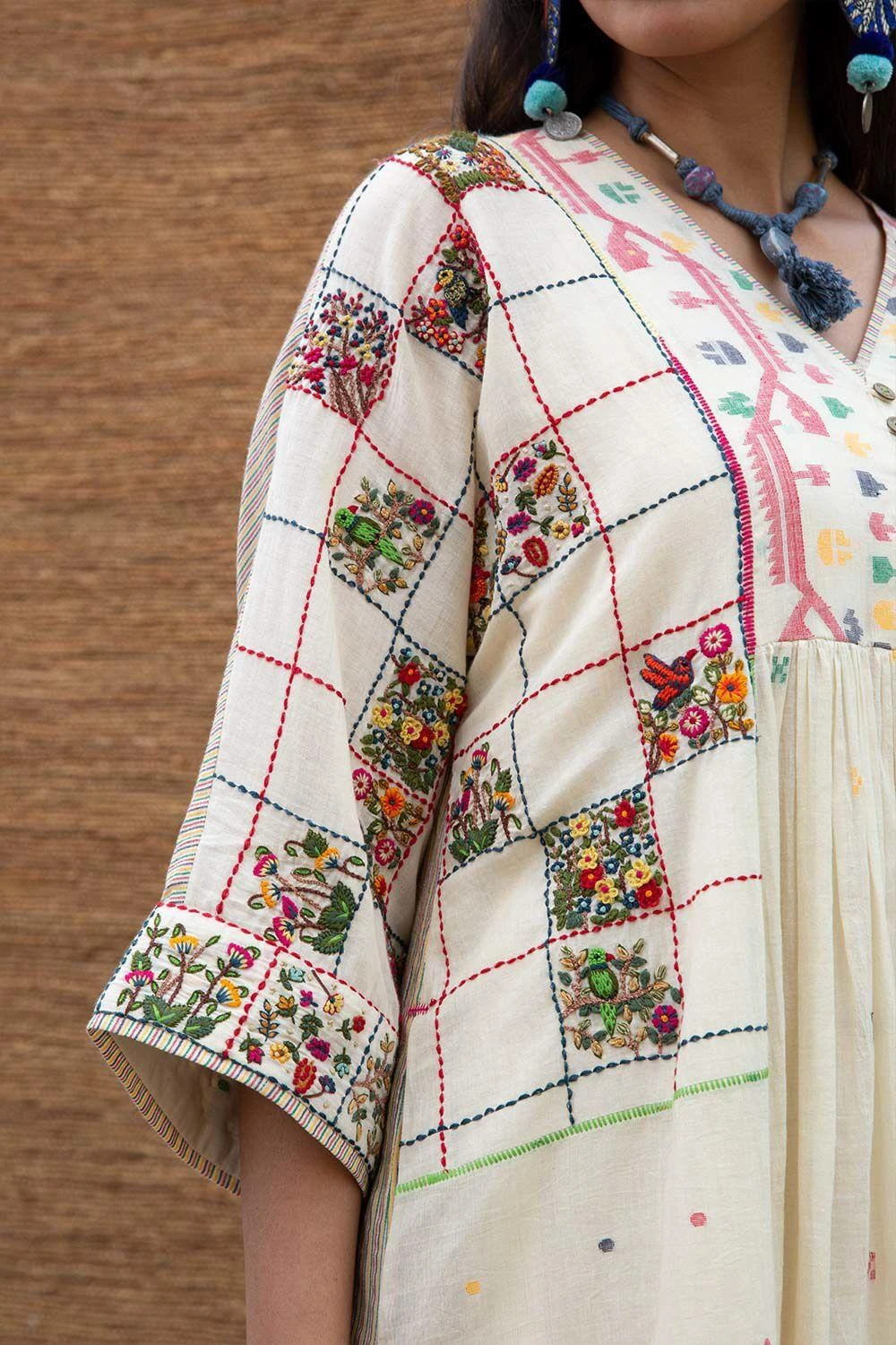 Sunira Designs Kora Jamdani Muslin Yoke Dress 7 Sunira Designs Kora Jamdani Muslin Yoke Dress - Image 5