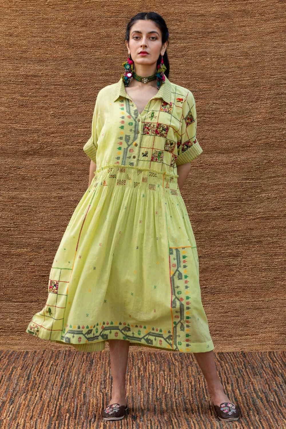 Sunira Designs Green Smocked Waist Dress 3 Sunira Designs Green Smocked Waist Dress