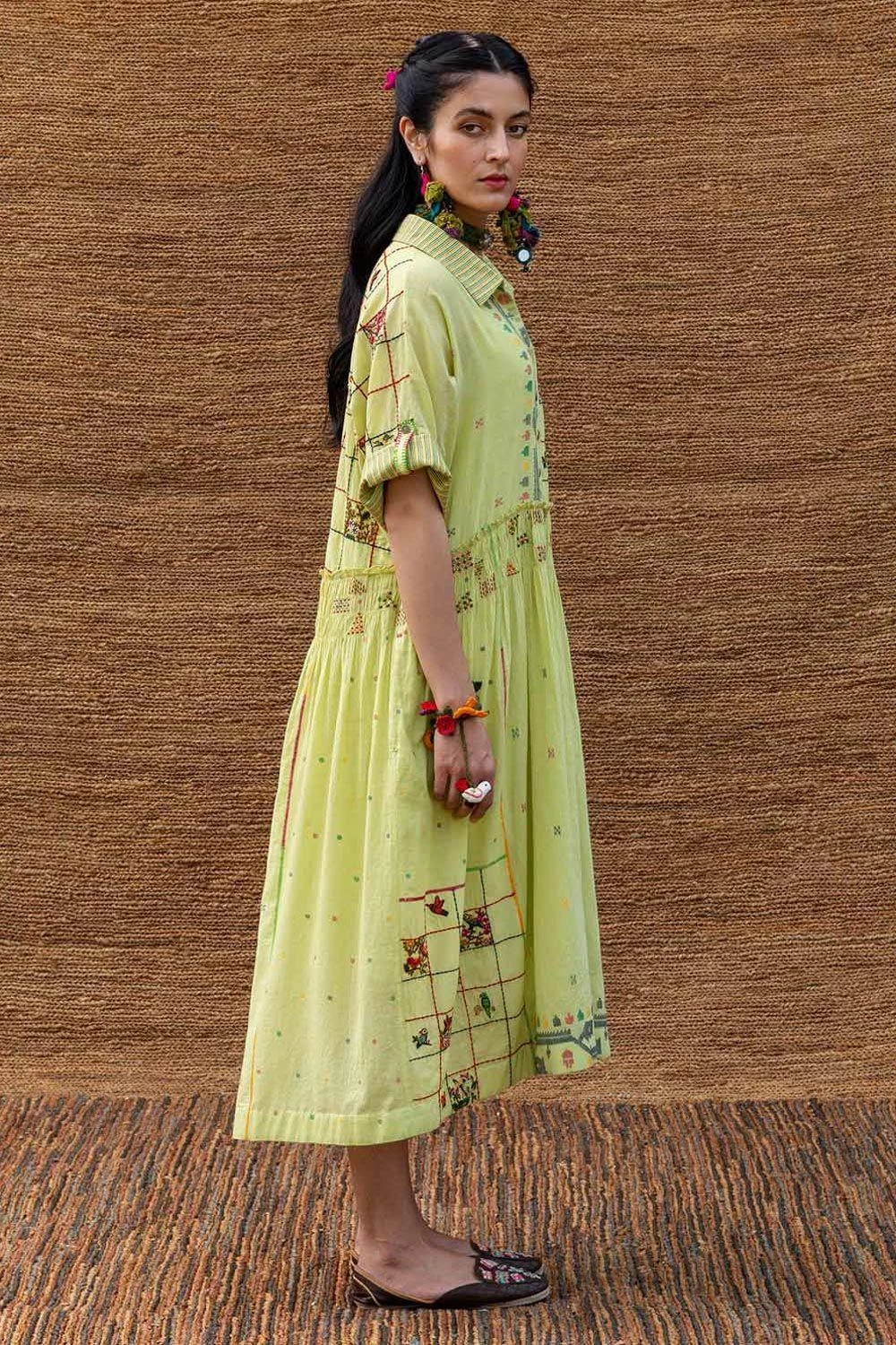 Sunira Designs Green Smocked Waist Dress 4 Sunira Designs Green Smocked Waist Dress - Image 2