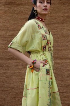 Sunira Designs Green Embroidered Drawstring Dress 12 Sunira Designs Green Embroidered Drawstring Dress -Echoo Clothing Shop j2207b 5