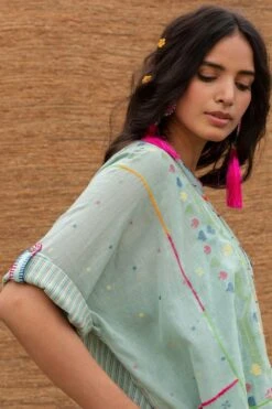 Sunira Designs Blue Kimono Style Dress -Echoo Clothing Shop j2210a 5