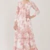 KoAi White & Pink Floral Frill Dress
