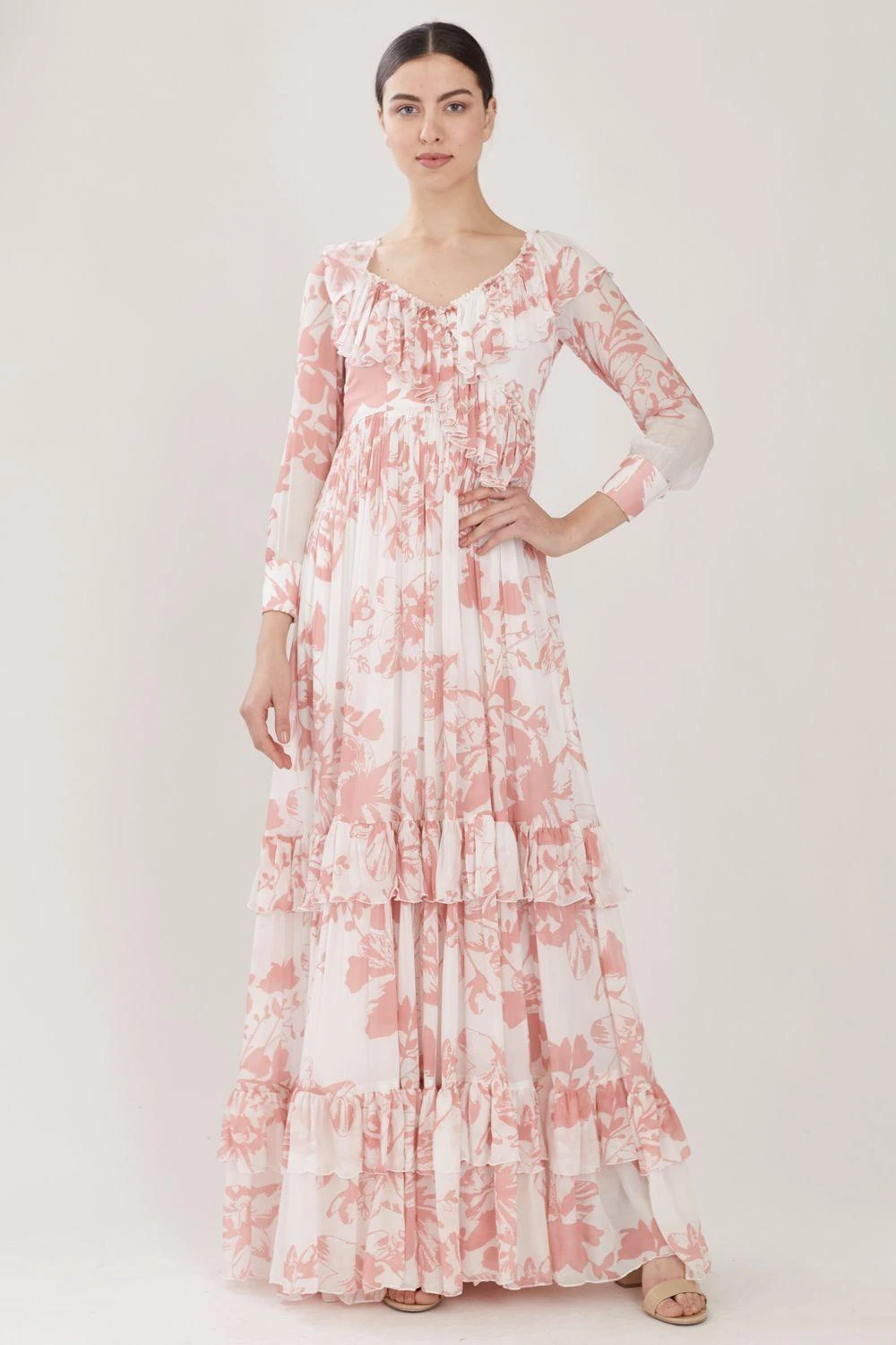 KoAi White & Pink Floral Frill Dress 3 KoAi White & Pink Floral Frill Dress