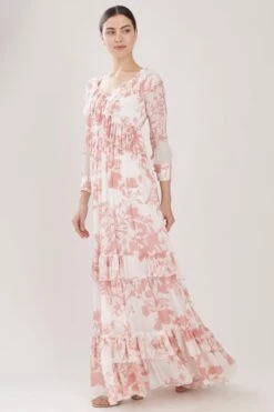 KoAi White & Pink Floral Frill Dress 7 KoAi White & Pink Floral Frill Dress -Echoo Clothing Shop koss21045 2