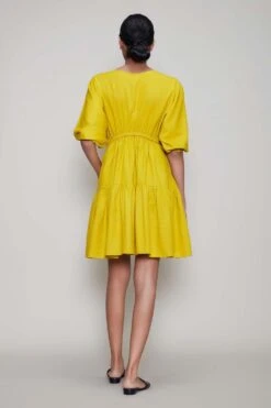 Mati Yellow Short Dress With Puff Sleeves 9 Mati Yellow Short Dress With Puff Sleeves -Echoo Clothing Shop mtncitra yellow 4
