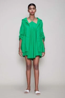 Mati Green Halter Neck Dress & Jacket Set