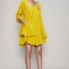Mati Yellow Halter Neck Dress & Jacket Set