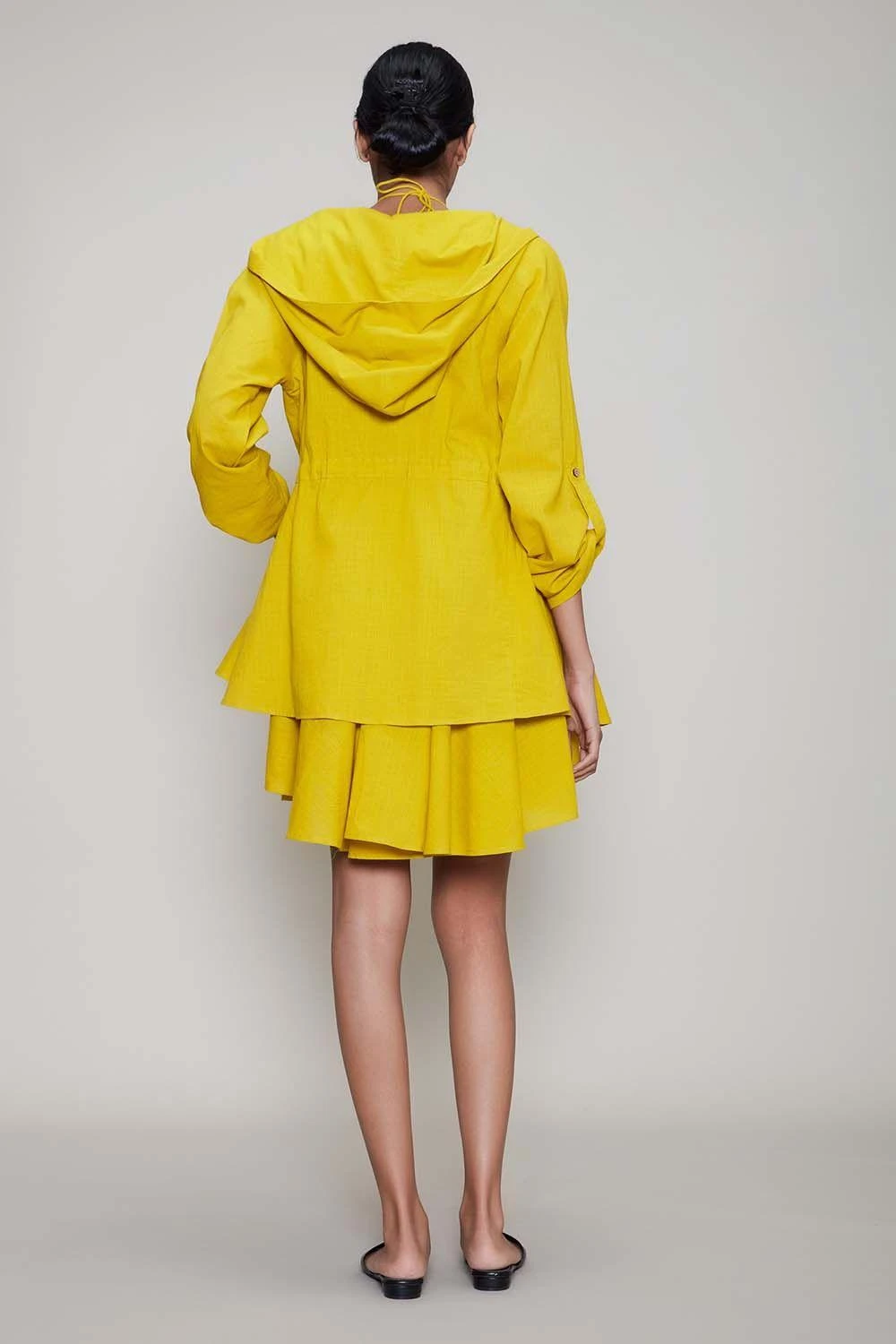 Mati Yellow Halter Neck Dress & Jacket Set 4 Mati Yellow Halter Neck Dress & Jacket Set - Image 3
