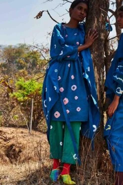 Cerulean Blue Bandhani Dress