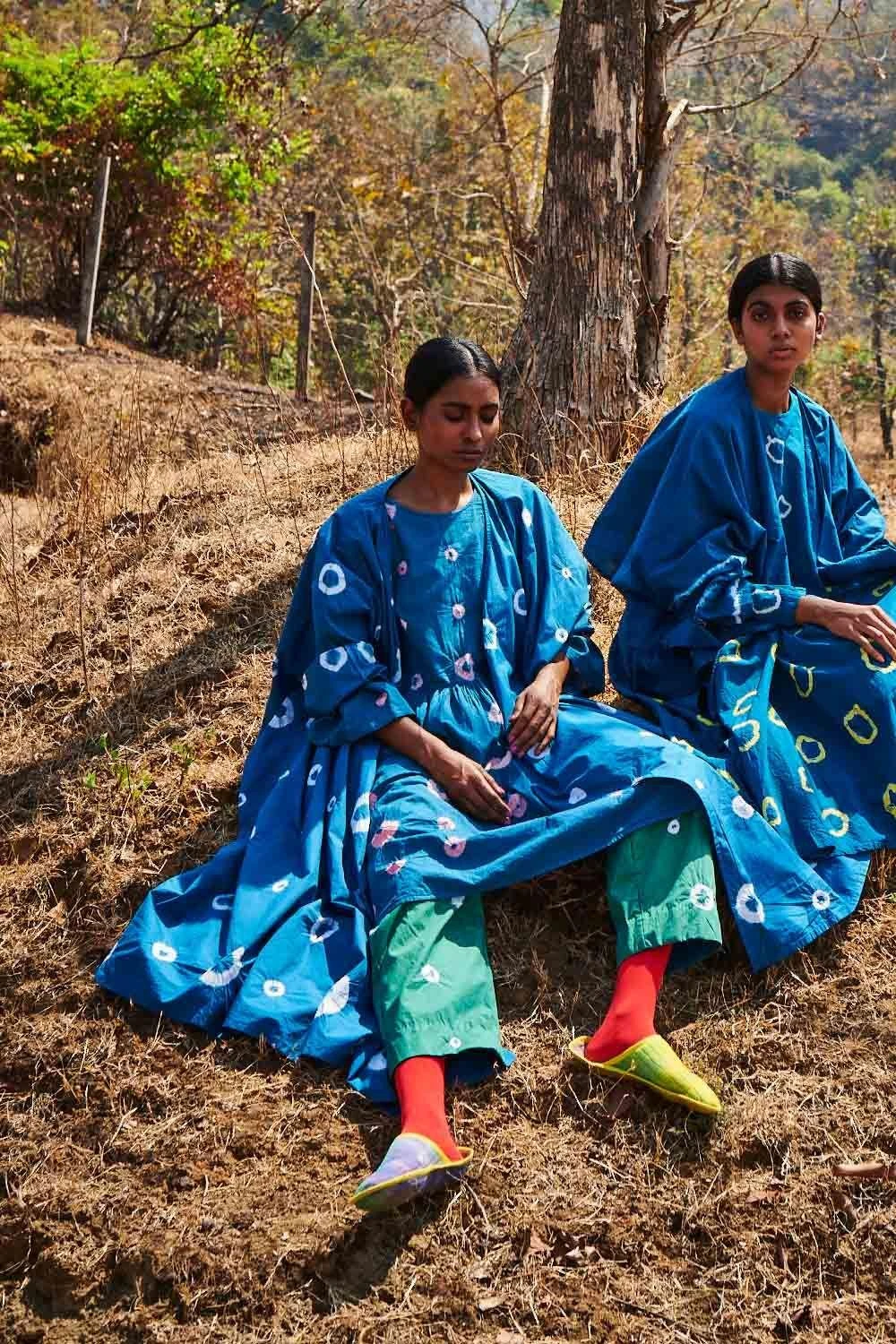 Cerulean Blue Bandhani Dress 4 Cerulean Blue Bandhani Dress - Image 2